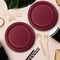 24 Count Burgundy Color Paper Dessert Plates for Wine or Fall Themes 7"
